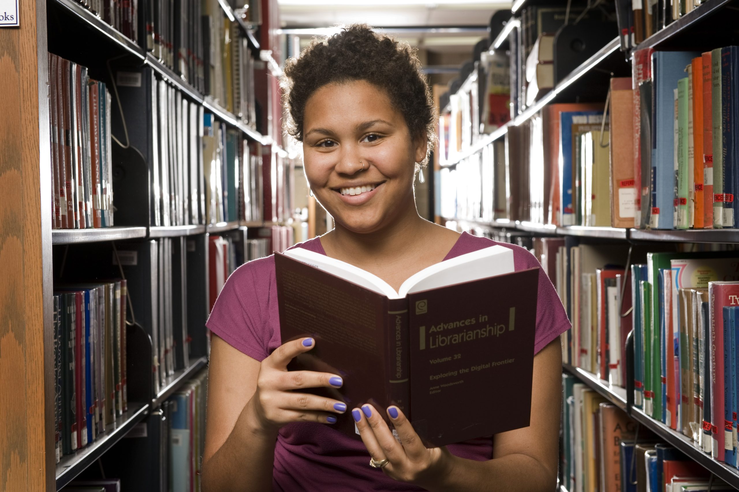 Librarian with a book