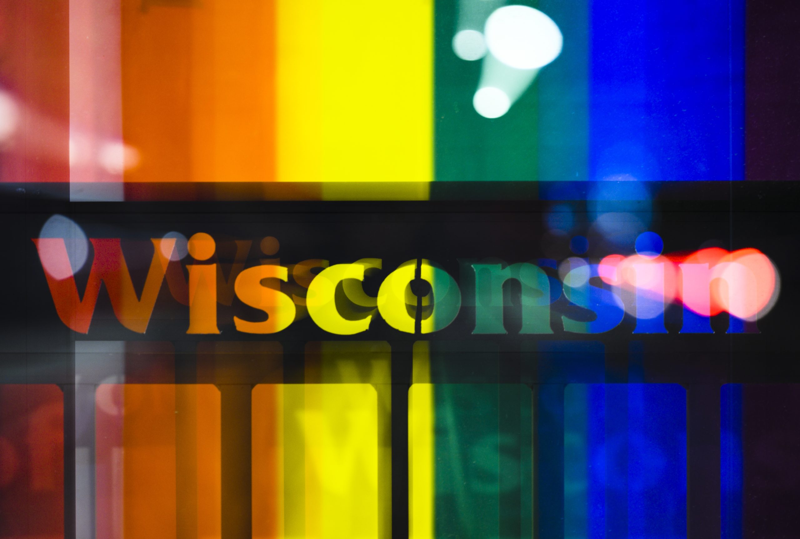 Wisconsin with rainbow coloring
