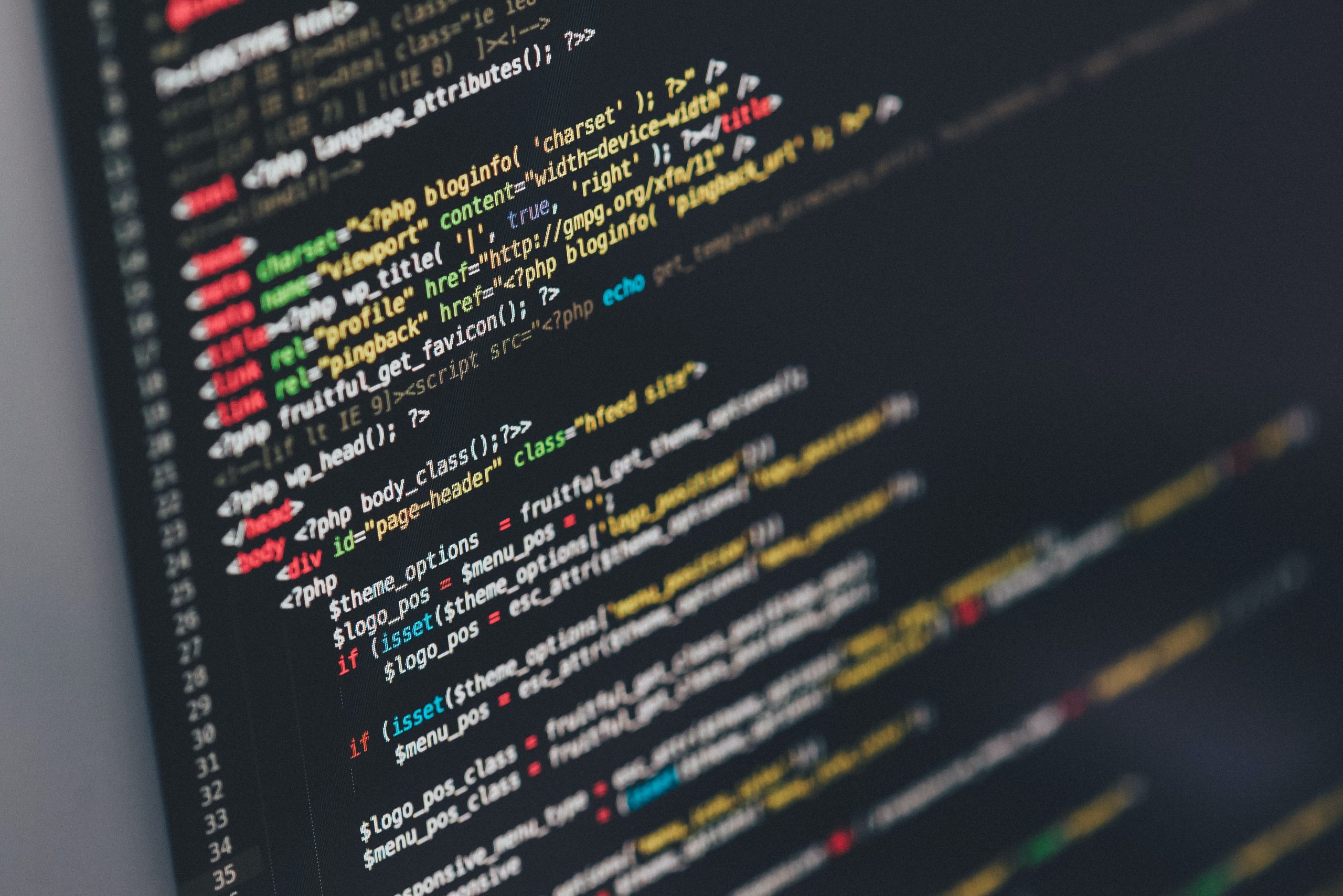 picture of computer screen with a lot of code