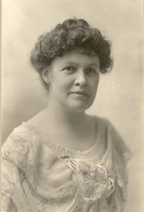 Old portrait of woman with brown hair
