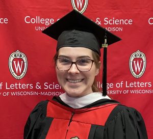 Woman graduating with cap