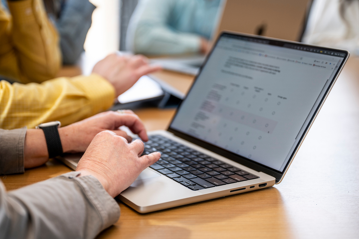 Laptop computer with hand